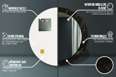 Specchio rotondo stampato Pietra di marmo