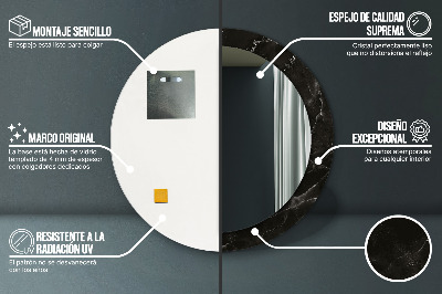 Specchio rotondo stampato Pietra di marmo