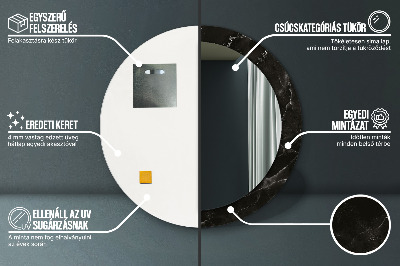 Specchio rotondo stampato Pietra di marmo