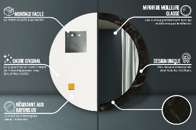 Specchio rotondo stampato Pietra di marmo