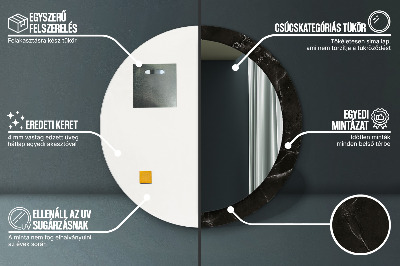 Specchio rotondo stampato Pietra di marmo