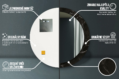 Specchio rotondo stampato Pietra di marmo