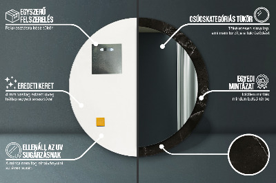 Specchio rotondo stampato Pietra di marmo