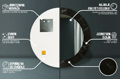 Specchio rotondo stampato Pietra di marmo