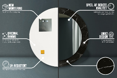 Specchio rotondo stampato Pietra di marmo