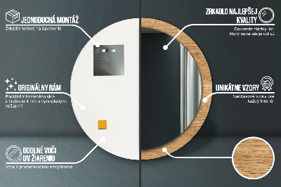 Specchio rotondo stampato Consistenza del legno