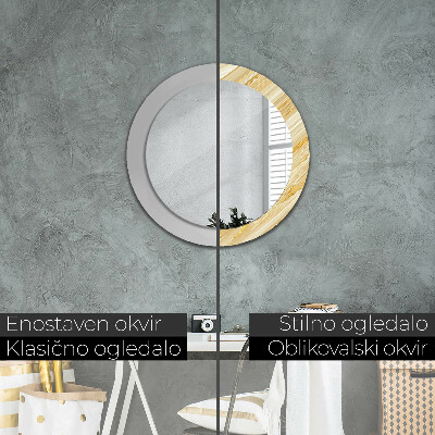 Specchio tondo con decoro Abstract dorato