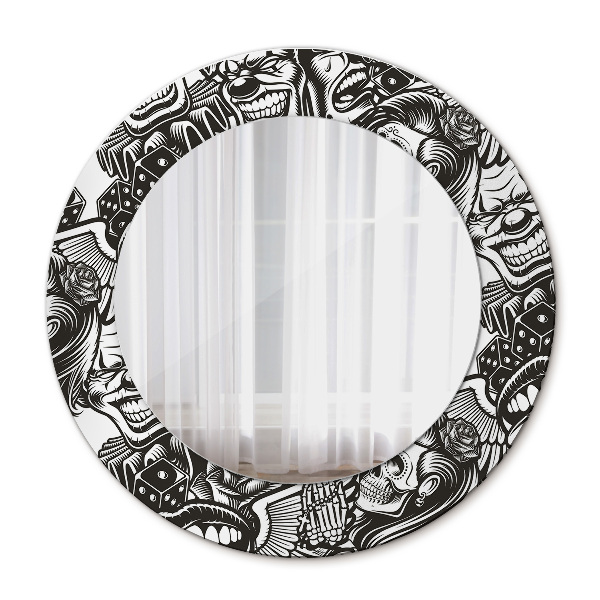Specchio rotondo stampato Fluido astratto