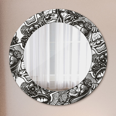 Specchio rotondo stampato Fluido astratto