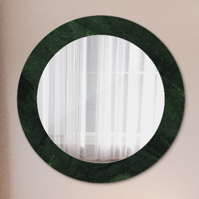 Specchio rotondo stampato Marmo verde