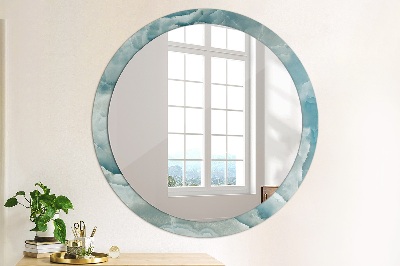 Specchio rotondo stampato Marmo blu onice