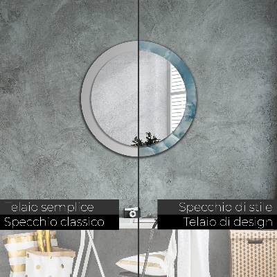 Specchio rotondo stampato Marmo blu onice