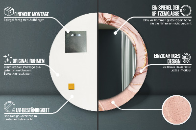 Specchio rotondo stampato Fluido astratto