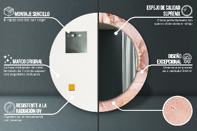 Specchio rotondo stampato Fluido astratto