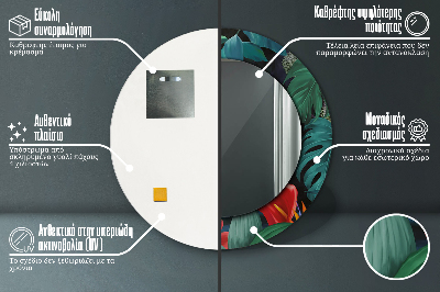 Specchio rotondo stampato Foresta nella giungla