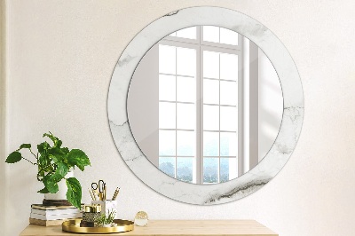 Specchio rotondo stampato Marmo bianco