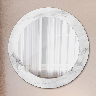 Specchio rotondo stampato Marmo bianco