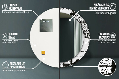 Specchio rotondo stampato Modello di graffiti