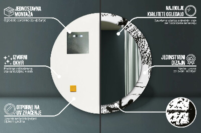 Specchio rotondo stampato Modello di graffiti