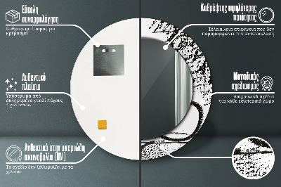 Specchio rotondo stampato Modello di graffiti