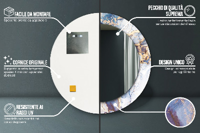 Specchio rotondo stampato Arte liquida astratta