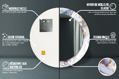 Specchio rotondo stampato Arte liquida astratta