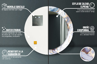 Specchio rotondo stampato Arte liquida astratta