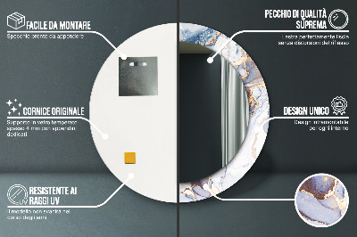 Specchio rotondo stampato Arte liquida astratta