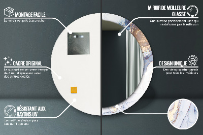 Specchio rotondo stampato Arte liquida astratta