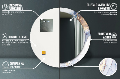 Specchio rotondo stampato Arte liquida astratta