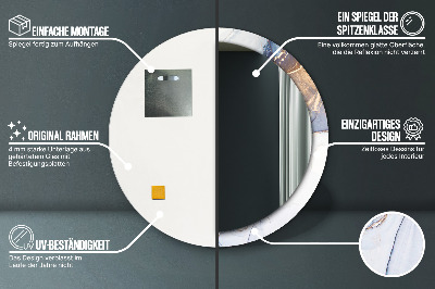 Specchio rotondo stampato Arte liquida astratta