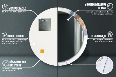 Specchio rotondo stampato Arte liquida astratta
