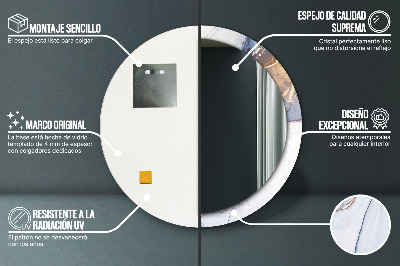 Specchio rotondo stampato Arte liquida astratta