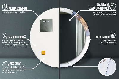 Specchio rotondo stampato Arte liquida astratta