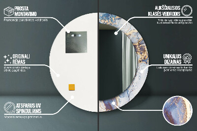 Specchio rotondo stampato Arte liquida astratta