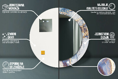 Specchio rotondo stampato Arte liquida astratta