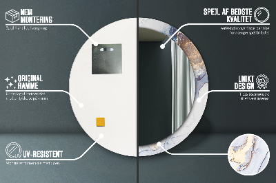 Specchio rotondo stampato Arte liquida astratta