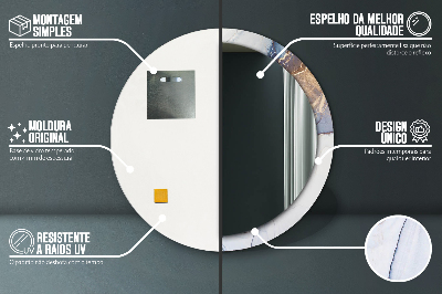 Specchio rotondo stampato Arte liquida astratta