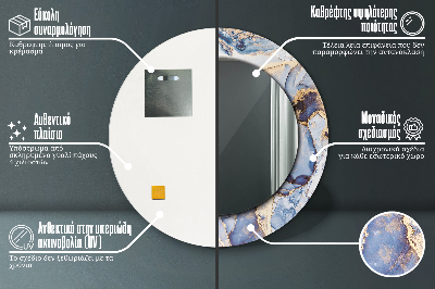 Specchio rotondo stampato Arte liquida astratta