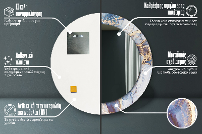 Specchio rotondo stampato Arte liquida astratta