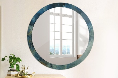 Specchio rotondo cornice con stampa Onyx di marmo