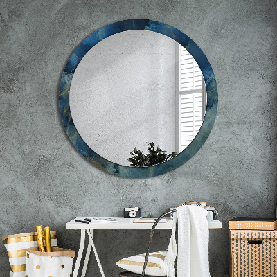Specchio rotondo cornice con stampa Onyx di marmo