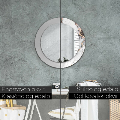 Specchio tondo con decoro Fluido astratto