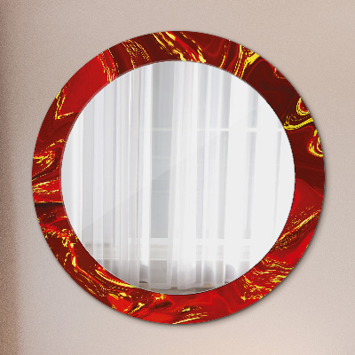 Specchio tondo con decoro Marmo rosso