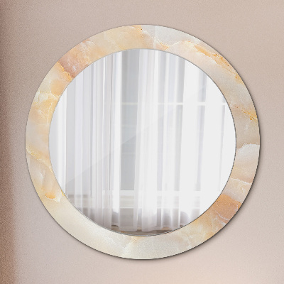 Specchio rotondo stampato Onyx di marmo