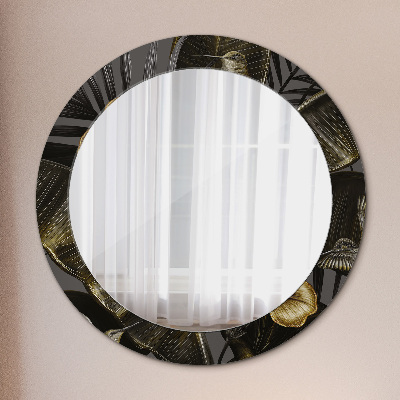 Specchio rotondo stampato Fiori di ibisco