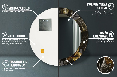 Specchio rotondo stampato Fiori di ibisco