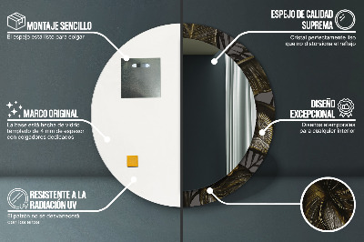 Specchio rotondo stampato Fiori di ibisco