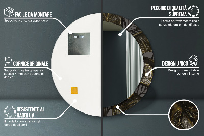 Specchio rotondo stampato Fiori di ibisco