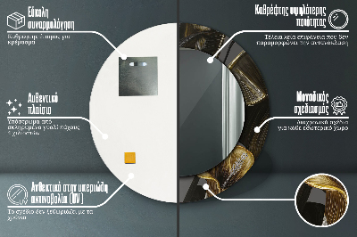 Specchio rotondo stampato Fiori di ibisco